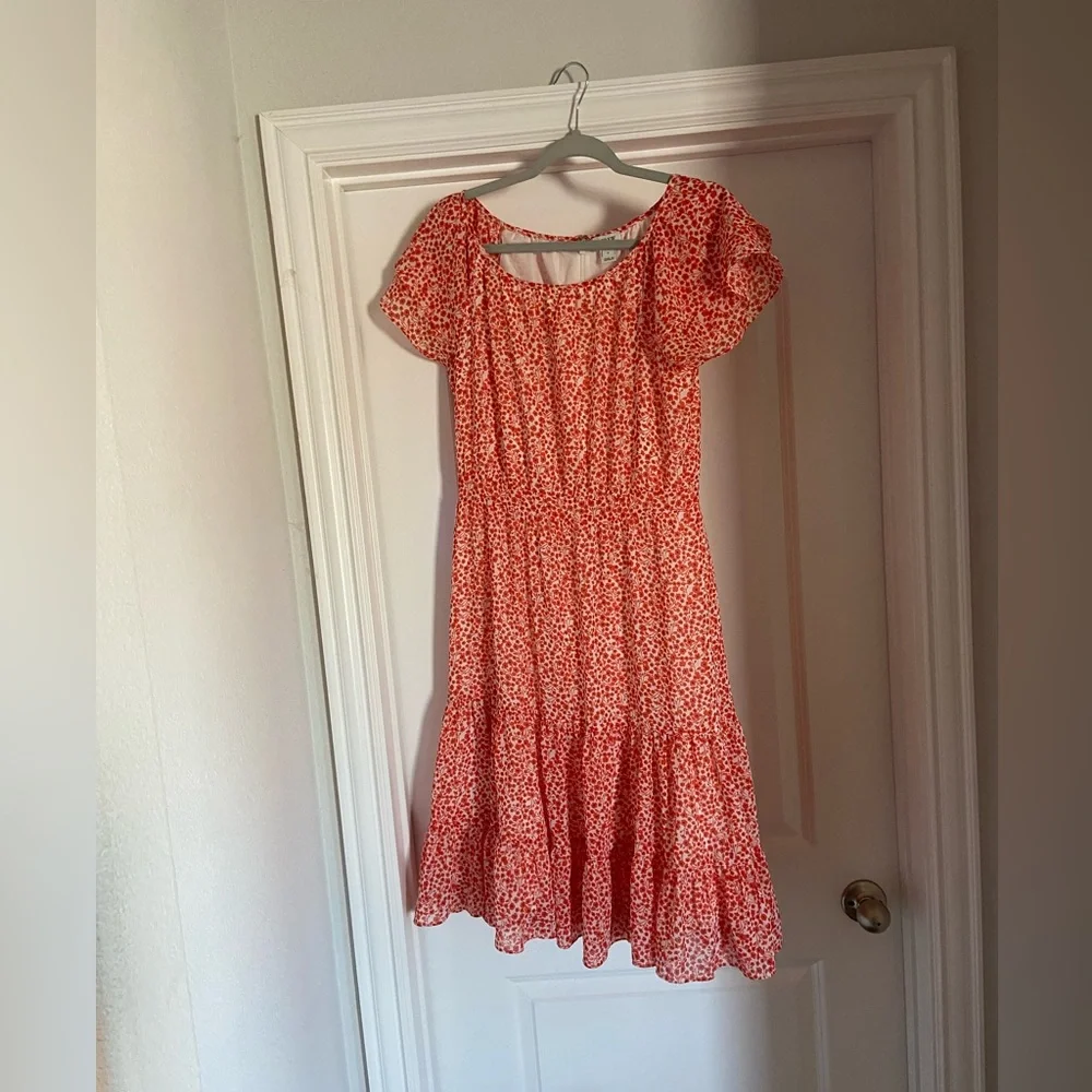 J. Crew Coral Floral Midi Dress - Picture 2 of 8